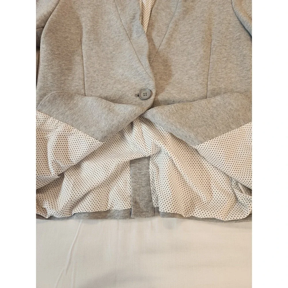 NEW Gibson Women Heather Grey Jersey Knit Blazer Size L Office Work Career Cozy - Picture 8 of 11